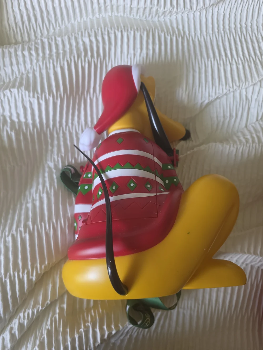 Disney Yellow Pluto Popcorn Bucket with Red Holiday Sweater